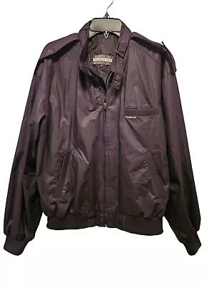 Members Only Black Zip Up Size Large Bomber Jacket Vintage Elastic Waist EUC • $22.49