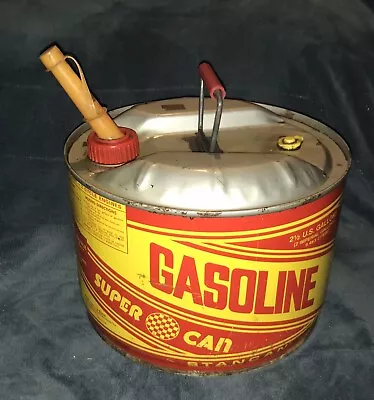 Vintage 1975 Super Can Racing StanCan 2 1/2 Gallon Gas Can Retro Graphics • $24