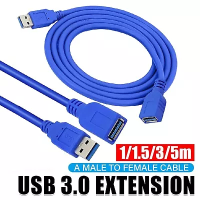 USB 3.0 SuperSpeed Extension Cable Type A Male To Female 0.5M 1M 1.5M 3M 5M • $14.99