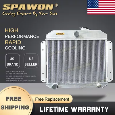 4Row Spawon Aluminum Radiator For Jeep Willys L6 L4 2.2 2.6 1951 1952 1953 • $165