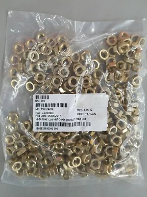 (300) 3/8-24 Hex Jam Nuts Yellow/zinc Plated Steel -    Thin / Half Nut • $18.49