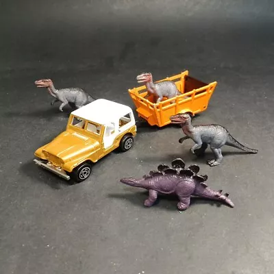 MAJORETTE Jeep Wrangler Dinosaurs Custom Set Vintage Diecast Toy Model Car • $21.26