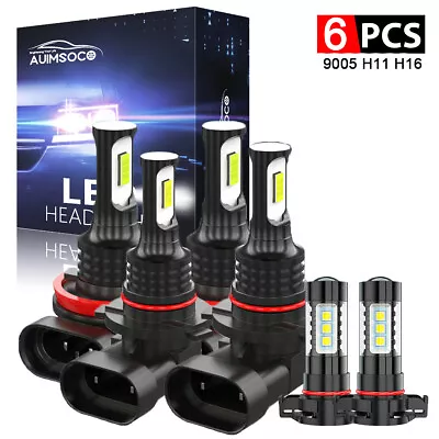 For GMC Sierra 1500 2500HD 2007 2008 2009-2013 LED Headlights + Fog Lights Bulb • $39.99