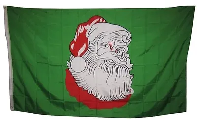 3x5 Merry Christmas Santa Cluas Head Green Rough Tex Knitted Flag 3'x5' Banner • $8.88