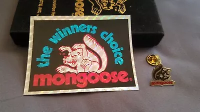 Vintage Mongoose Bicycle Pin & Winners Choice DECAL. NOS. MADE 1980. ORIGINAL • $39.95