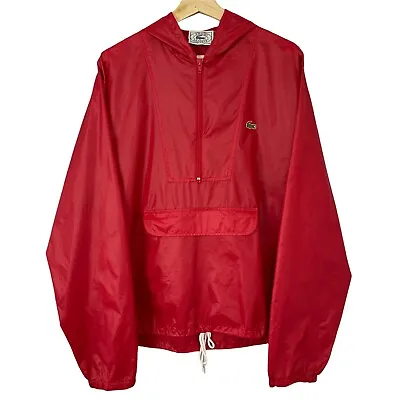 Vintage Red Lacoste Izod Half Zip Pullover Cagoule Windbreaker Jacket Medium M • £75