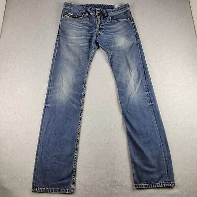 Diesel Jeans Mens 30x32 Blue Safado Denim Button Fly Regular Slim Straight Biker • $68