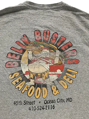 Vintage Belly Busters Seafood & Deli Shirt Mens M T Shirt Ocean City Maryland • $14.97