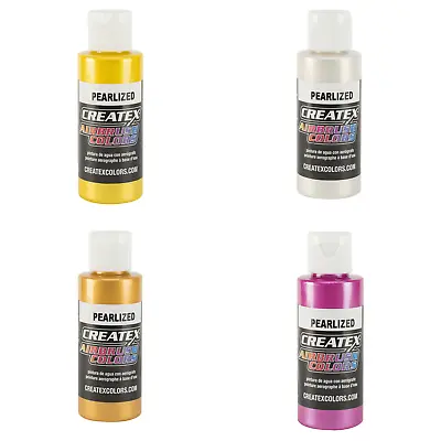 Createx Pearlized Acrylic Airbrush Colours 60mL/2oz Bottles (Full Range) • £10.89
