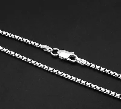 Solid 1.5mm Italian Venetian Box Chain Necklace Real 925 Sterling Silver • $25.60