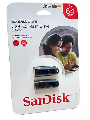 SanDisk SDCZ48-064G-AS162 Ultra High Speed USB 3.0 64 GB Flash Drive 2-Pack • $11.05