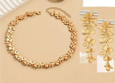 Marni H&M Golden Lilac Flower Necklace Set • $30.99