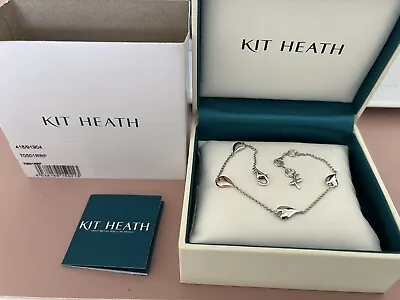 BNIB Kit Heath Desire Kiss Heart Bracelet Silver Rhodium With 18ct Rose Gold • £64.99