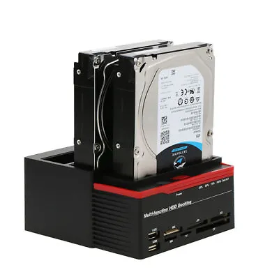 2.5  3.5  SATA IDE Hard Disk Drive HDD Docking Station Clone USB HUB Card Reader • $35.99