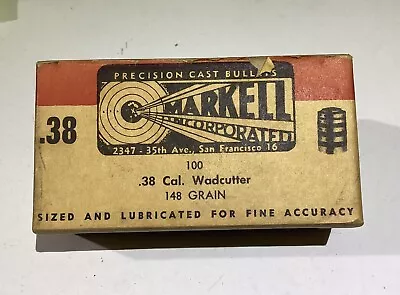 Markell .38 Cal Standard Roundnose Cartridge R-158 Empty Box • $24.99