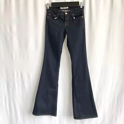 J Brand 25x34” BABE Dark Blue Wash STARLESS Flare Jeans Denim Stretch Low Rise • $47.35