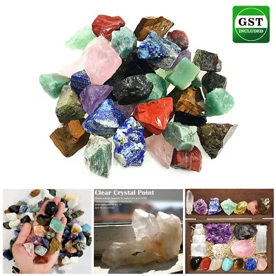 500G Mixed Rough Raw Crystal Gemstone Chunks Natural Raw Minerals Bulk Lot Decor • $10.28