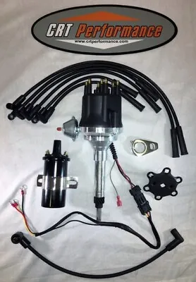 Small Cap CHEVY I6 6 Cylinder 235 HEI Distributor + 45K Coil BLACK + USA Wires • $226.96