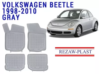 Floor Mats For Volkswagen Beetle 1998-2010 2 Rows All Weather Rubber Mat Gray • $119.99