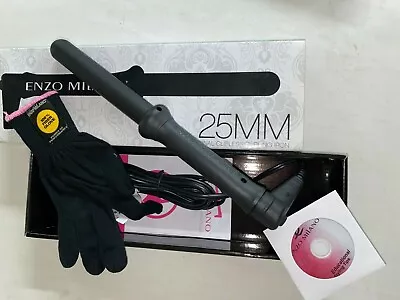 Enzo Milano 25mm Clipless Curling Iron Wand Black Glove Styling DVD NEW • $69.99