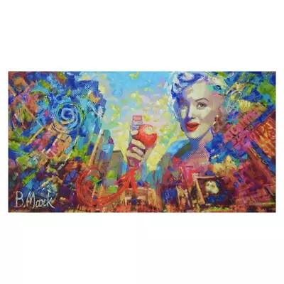 Mark Braver  Marilyn New York Rare Mixed Media Acrylic On Canvas Hand Signed LOA • $323.52