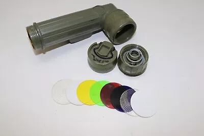 Vietnam Era US Military Od Plastic Angle Flashlight Mx-991/u W 8 Lenses E9885 • $42.49