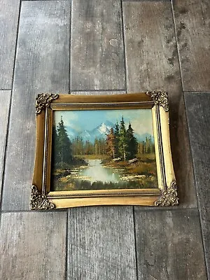 £32.99 • Buy Beautiful Gold Gilt Rococo Style Oil Painting Picture Frame Lake Mountain Scene