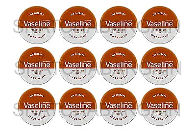 £12.99 • Buy 12 X VASELINE LIP THERAPY PETROLEUM JELLY COCA BUTTER TIN 20g 