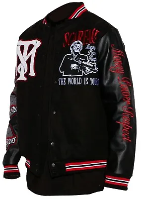 The World Is Yours Black Bomber Scarface Varsity Jacket - New Arrival Winter • $99.99