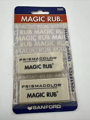 Vintage Sanford Magic Rub 1954 Pencil Eraser 1999 Two Pack • $4