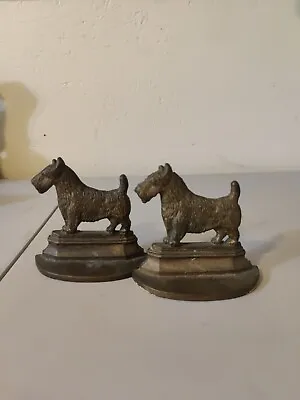 Vintage Pair Brass SCOTTY DOG Scottish Terrier Bookends • $22.95