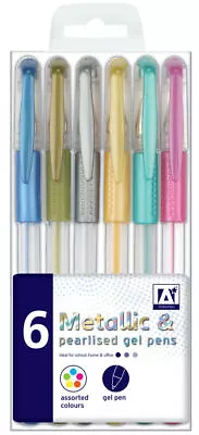 Gold & Silver Gel Pens Sparkled Glitter Scented Pearlised Neon Colour Metallic  • £2.49