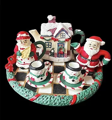 1995 Christmas Miniature 11pc Tea Set #19355 MINT Condition • $18