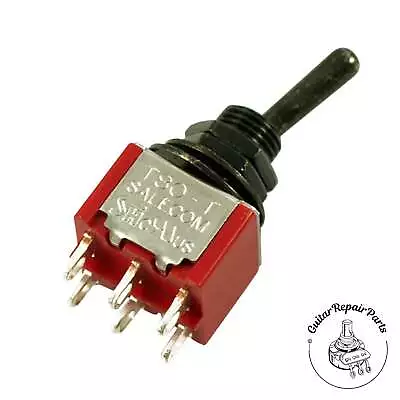 SALECOM On-On 2 Position DPDT Mini Toggle Switch W. Round Bat - Black • $7.21