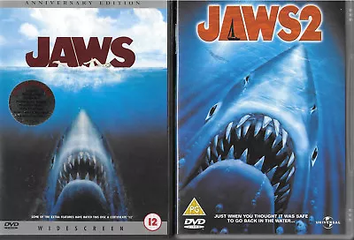 Jaws + Jaws 2 - Roy Scheider Robert Shaw Richard Dreyfuss Steven Spielberg • £5.99