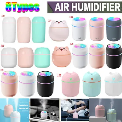 $8.46 • Buy USB Car Air Purifier Diffuser Aroma Oil Humidifier Mist Led Night Light Home AU