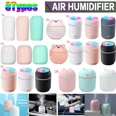 $8.46 • Buy USB Car Air Purifier Diffuser Aroma Oil Humidifier Mist Led Night Light Home AU