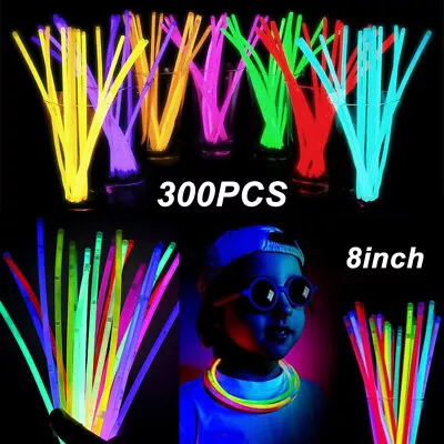 $29.49 • Buy Ultra Bright Glow Sticks Bulk 300 Pack/8 Inch Glow In The Dark 20 Hr Duration