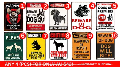 DOG SIGNS- ANY 4 DESIGN Retro/Vintage Metal Sign Home Fence Wall Man Cave Garage • $42