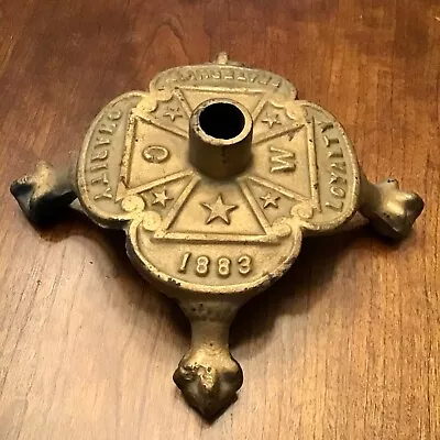 Antique Vtg 1883 Masonic Flag Holder Cast Iron Base Freemason 1800s  Claw Foot • $125