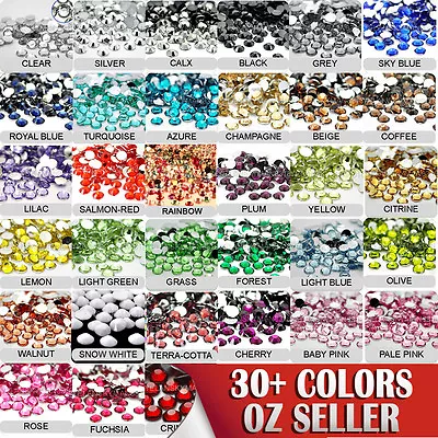 $4.20 • Buy 500 Acrylic Crystal Flat Back Rhinestones Non-hotfix Assorted Nail Art Craft