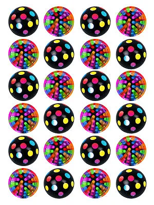 24 Disco Ball Party 70s Icing Cupcake Cake Bun Toppers • £4.65