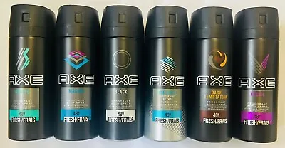 £17.99 • Buy 6 X Axe ( Lynx) Deodorant Body Spray 150ml Black Apollo Ice Excite Anarchy Dark
