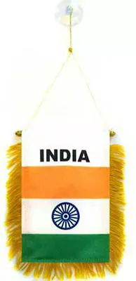 Wholesale Lot 3 India Mini Flag 4 X6  Window Banner W/ Suction Cup  • $9.88