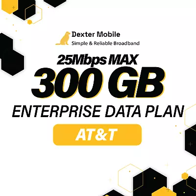 300GB 25Mbps Max Enterprise Data Plan On AT&T Network With SIM • $120