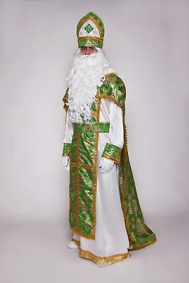 Green Saint Nicholas Costume Handmade Luxury Catholic Christmas Suit Set • $199