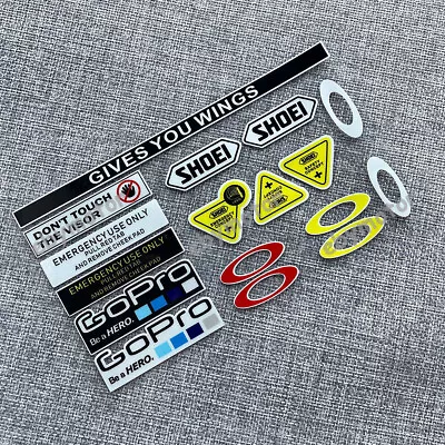 Motorcycle Helmet Emblem Decals For Shoei Car Bike Reflective Badge Stickers • $11.88