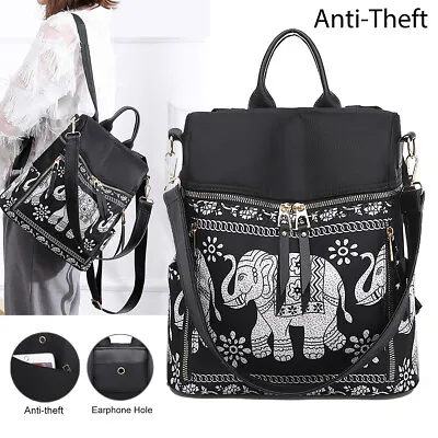 £17.99 • Buy Women Lady Backpack Rucksack Shoulder Bag Handbag School Work Elephant Ant-theft