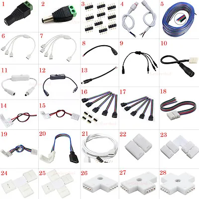 LED Strip Light Connector Adapter Cable PCB Clip Solderless 3528 5050 5630 RGB • $4.98