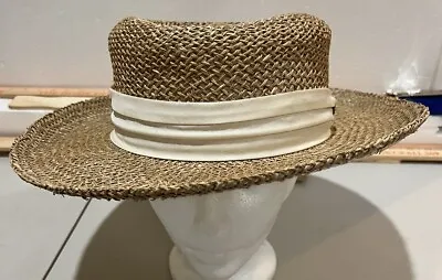 NWOT Mens L/XL Coolibar UPF 50+ Golf Sun Wide Brim Straw Hat Very Nice! • $50